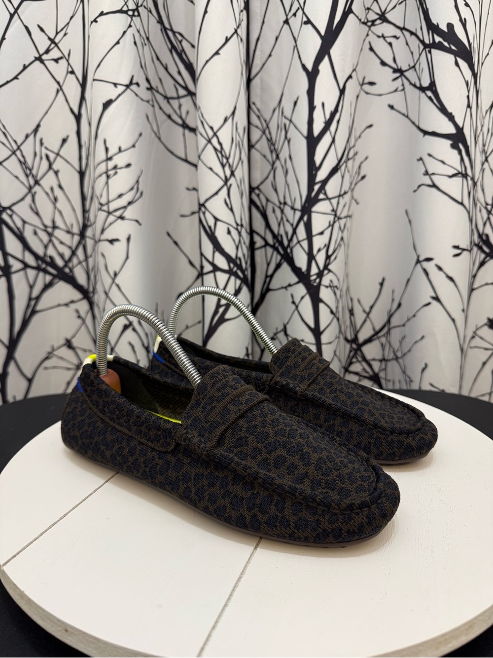 ROTHY’S The Driver Chocolate Spot Leopard Loafers Size 7 EUC